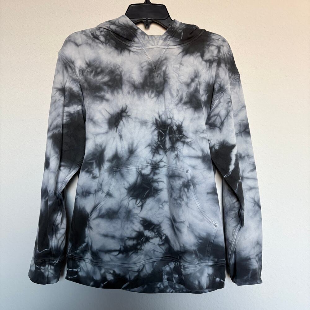 Lululemon All Yours Scuba Hoodie 6 TieDye Pullover Gray Black Marble Athlesiure